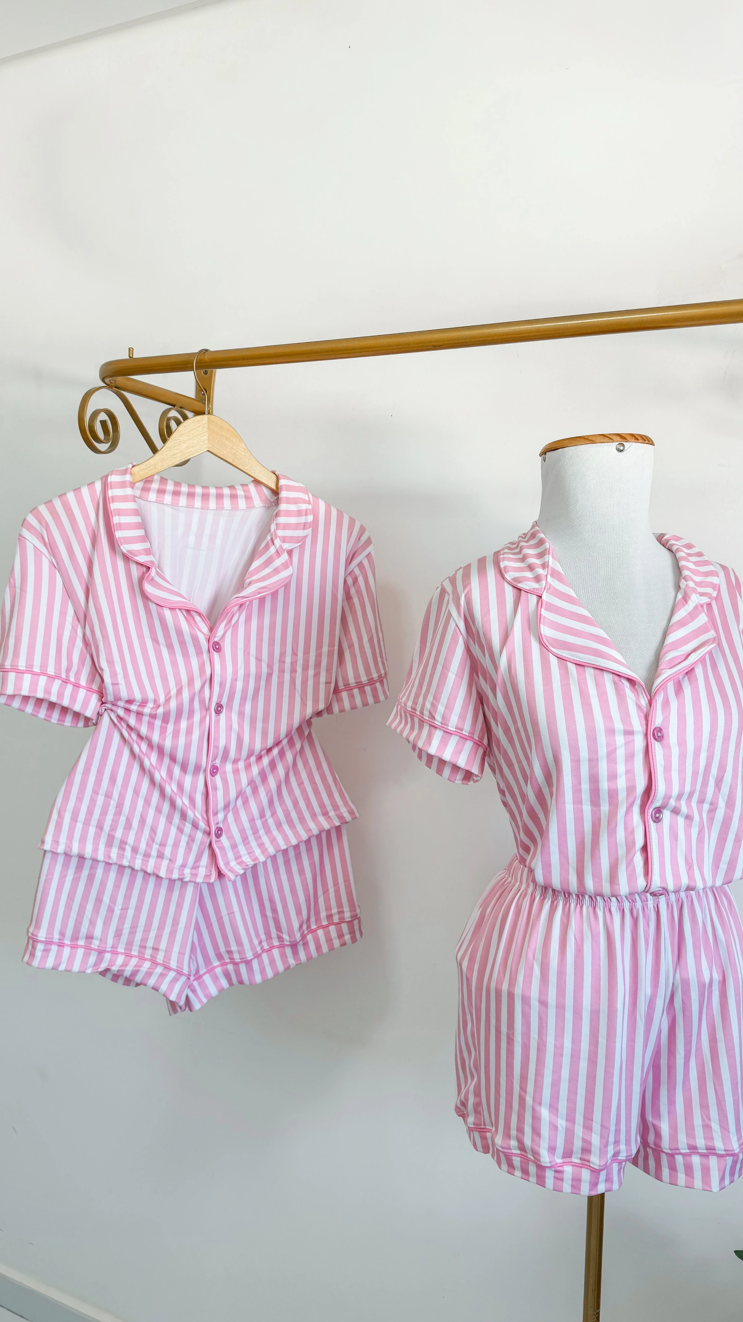 Pijama Girlhood | Listrado Rosa - 1