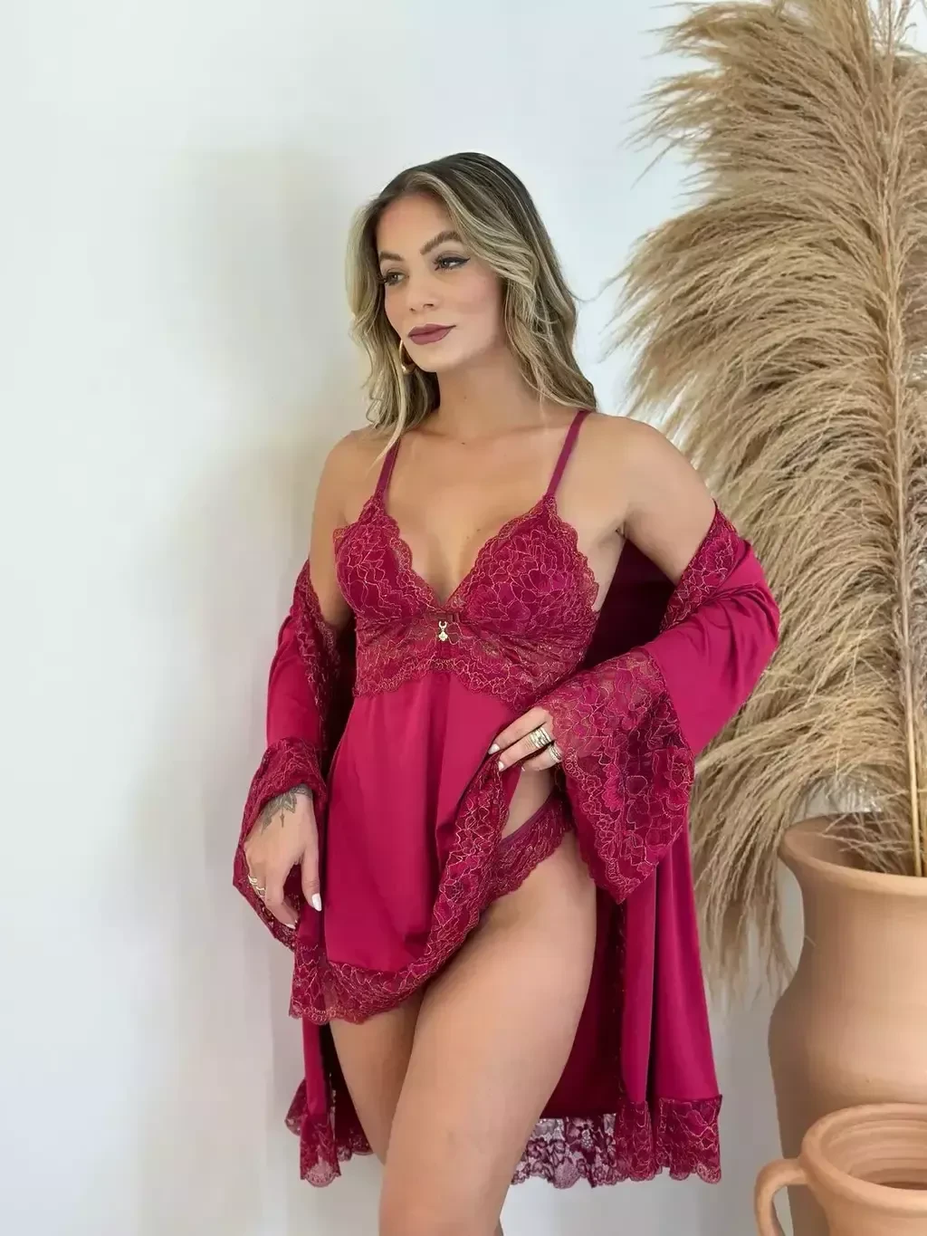 Robe/Camisola sem Bojo Desejo/Dourado - 2