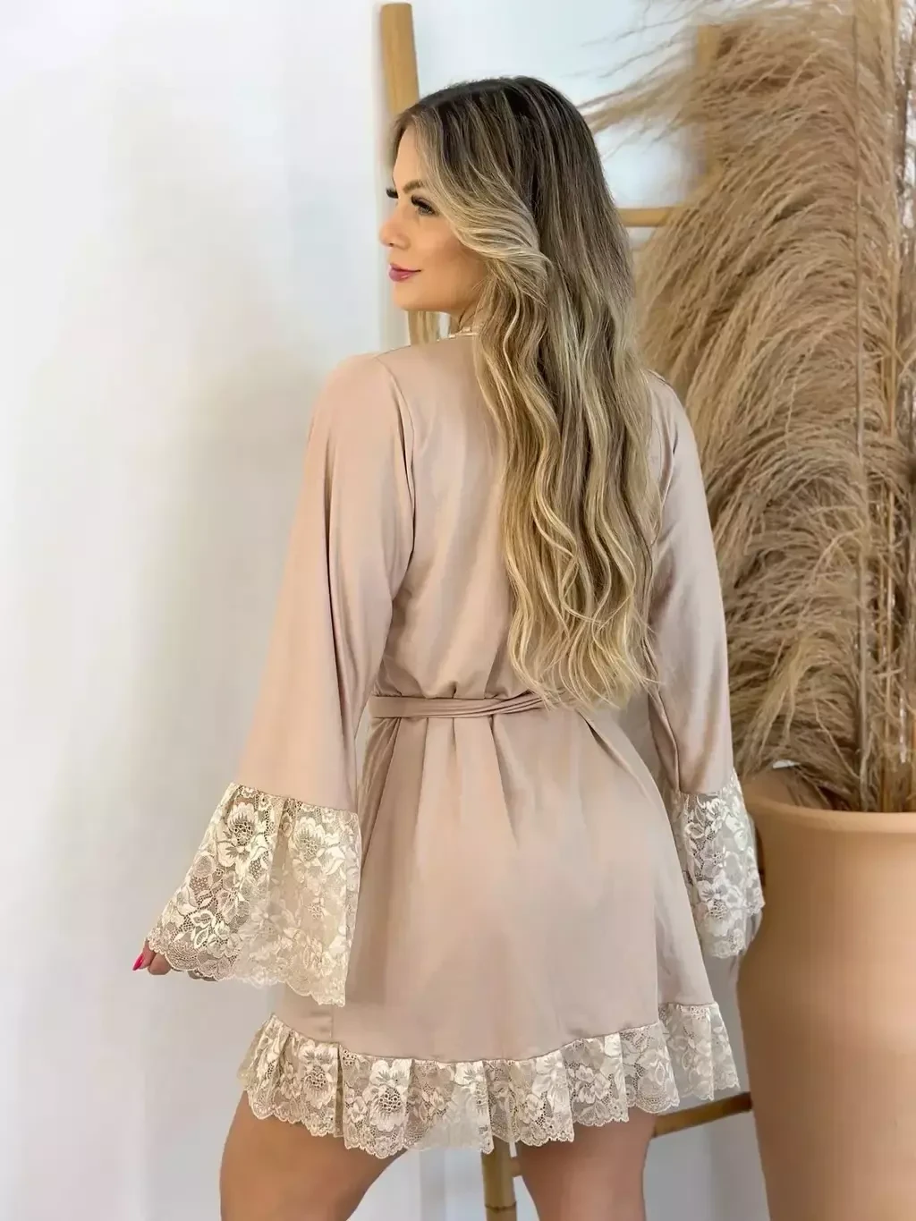 Robe/Camisola sem Bojo Canela / Dourado - 2