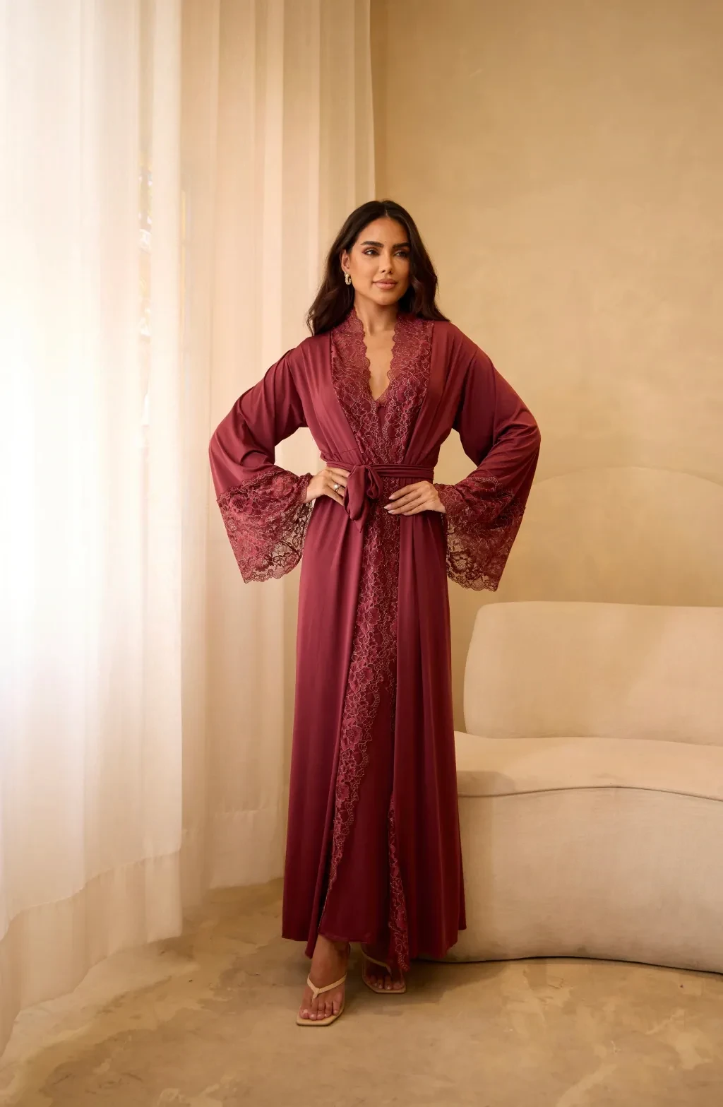 Robe/Camisola Longo Marsala/Dourado - 3