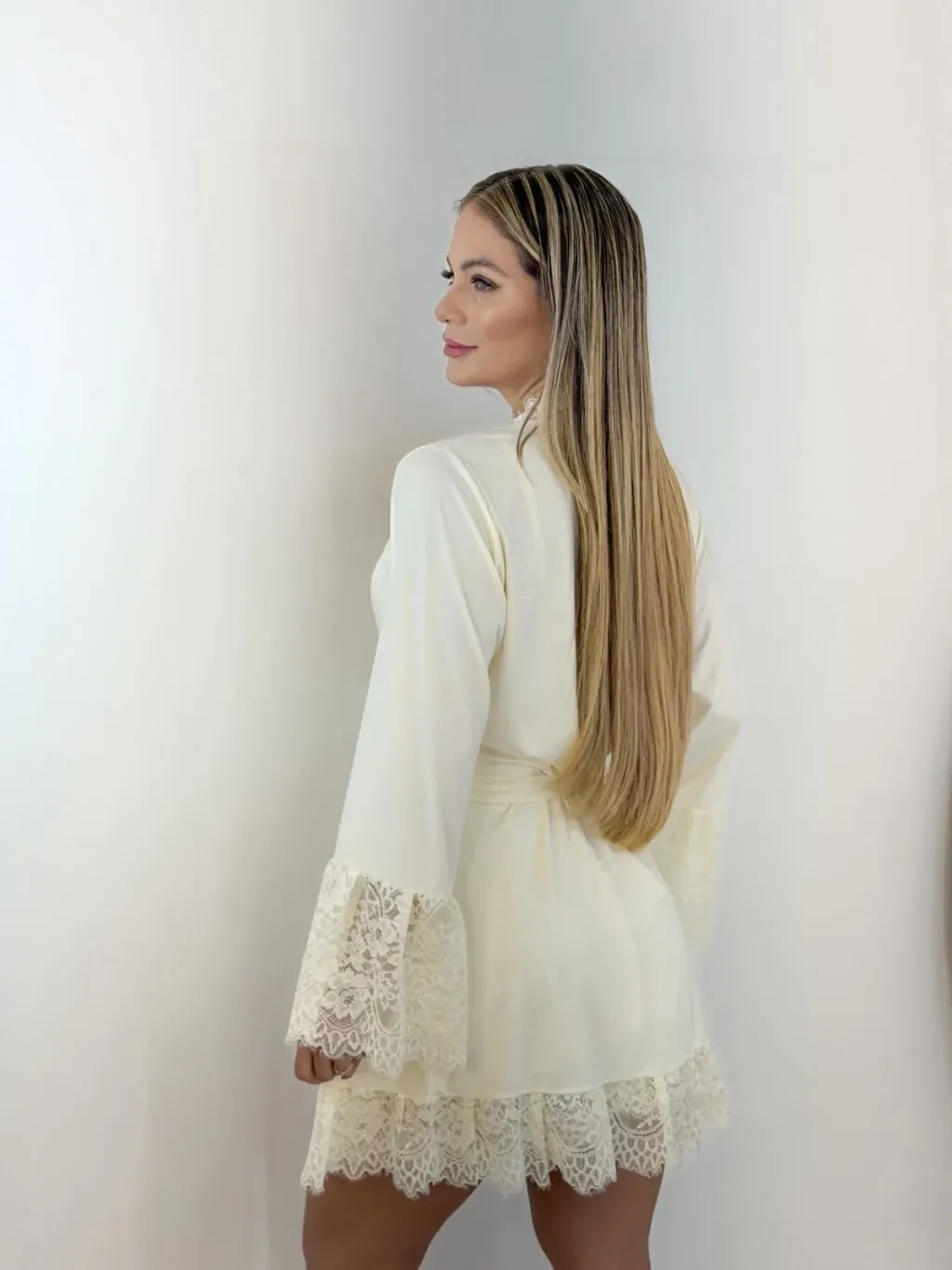 Robe/Camisola sem Bojo Elisa Marfim - 3