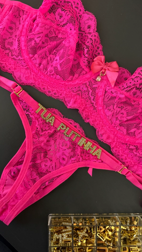 Conjunto Renda Pink Personalizar  - 2