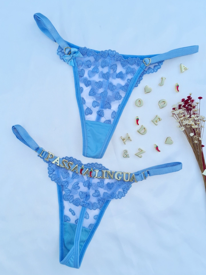 Calcinha Personalizada Coração AZUL MISTICO - 1