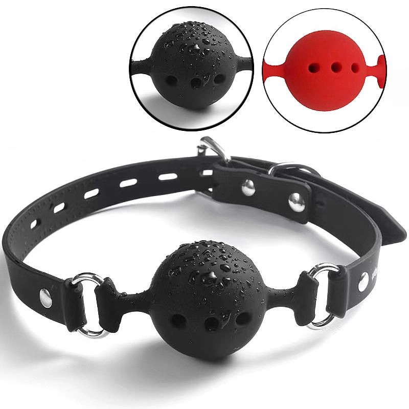 Mordaça de Silicone com Bola 4.5cm PRETO - imagem 4
