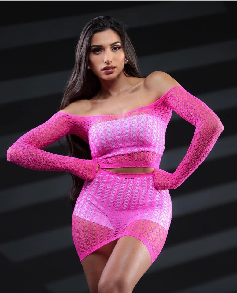 Conjunto strass rosa - 1