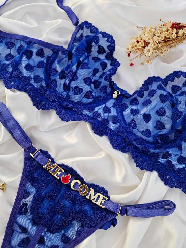 Conjunto coração Azul Personalizado  - 6