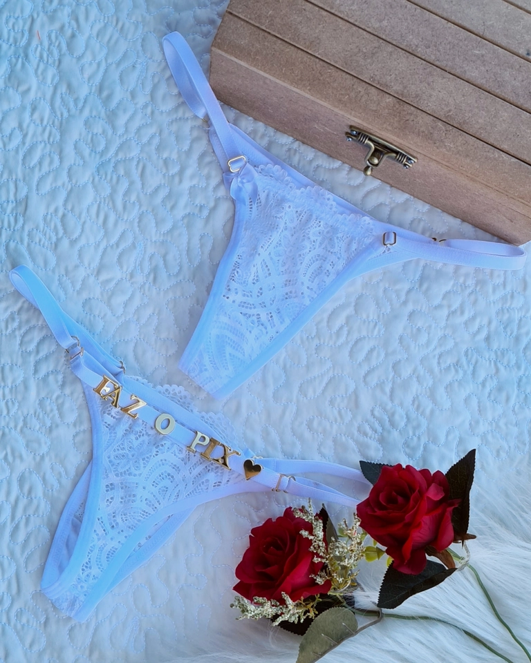 Calcinha Personalizada Renda BRANCA - 1