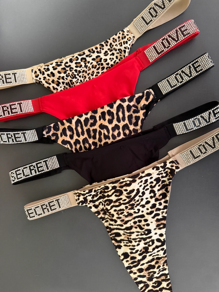 Calcinha Victoria Secrets Sem Costura Com strass  - 2