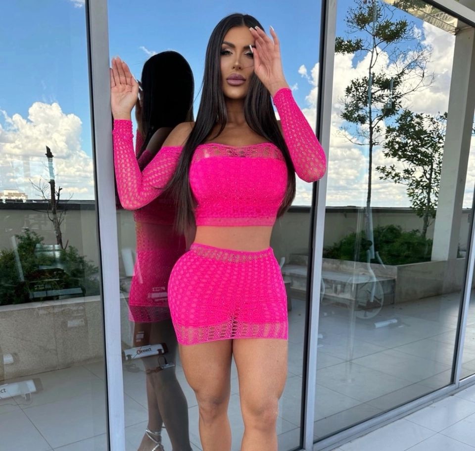 Conjunto arrastão pink strass - imagem 2