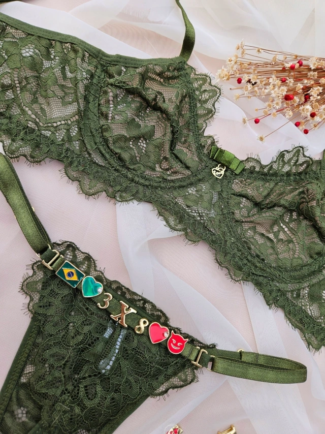 Conjunto Renda Personalizado Verde Eclipse - imagem 2