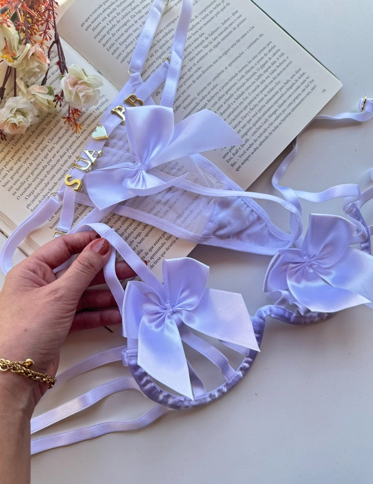Conjunto Personalizar Laço Branco - 1