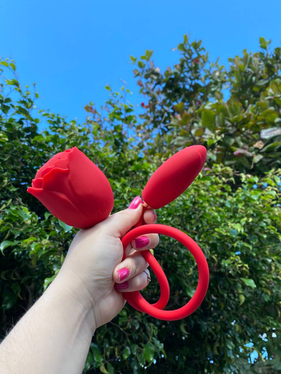 Vibrador Rosa 2 em 1  - 5