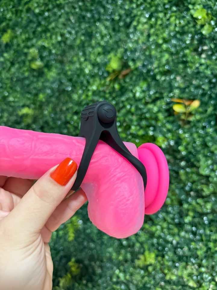 Anel Peniano Duplo Com Vibrador Bullet Silicone Macio  - imagem 4