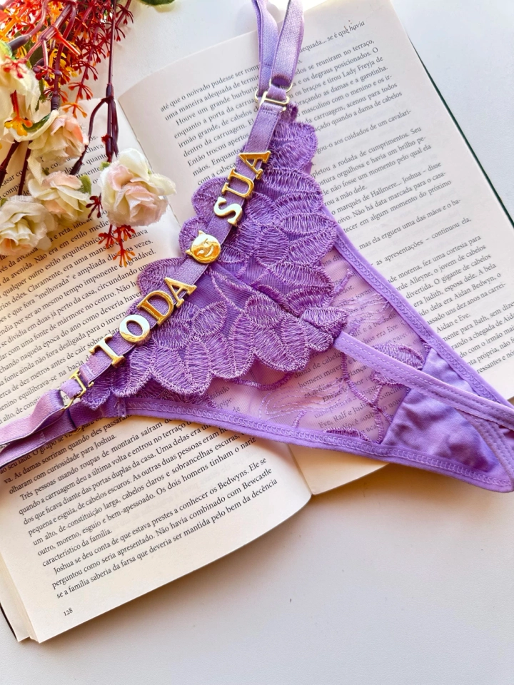 Calcinha lilás pétala Personalizada - 1