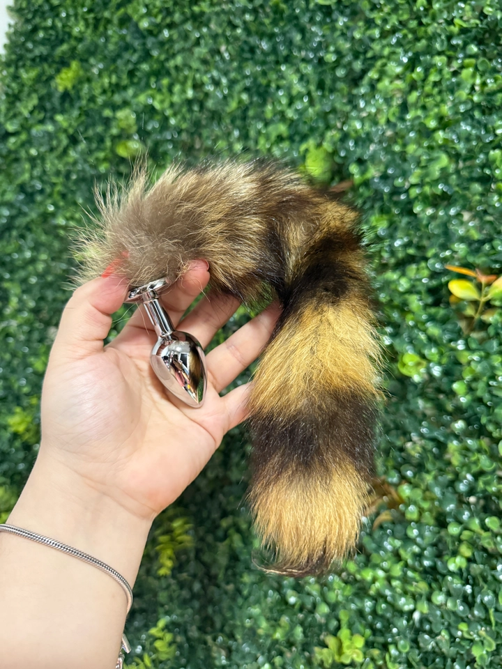 Plug Anal Butt Cat Com Cauda Em Pelúcia  Cromado - imagem 2