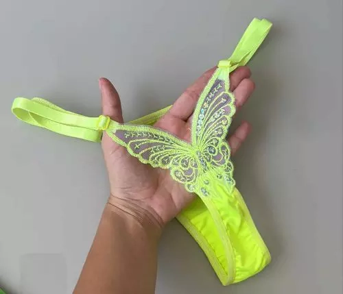 Calcinha Borboleta Amarelo Neon - 1