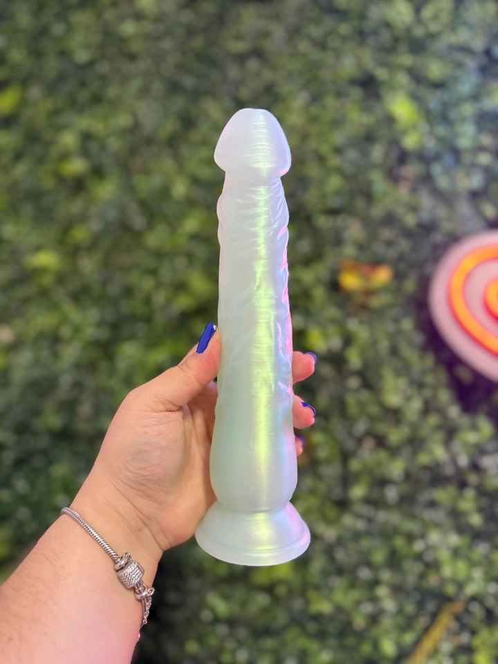 Pênis realístico com ventosa em gel perolado 22x4 - 2