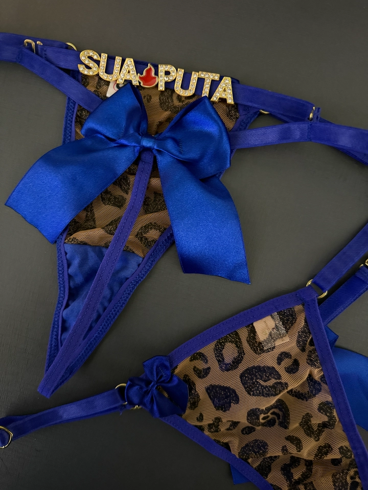 Calcinha onça Azul Personalizado  - 2
