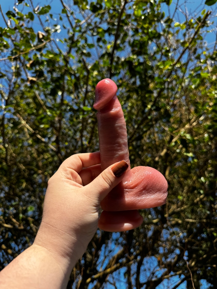 Pênis Realístico com ventosa  - 18,2x 3,6 cm - SI SILICONE COCK - 1