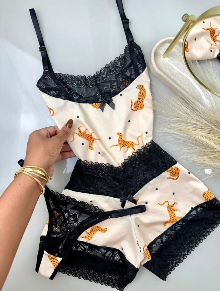 Baby doll com calcinha Leopardo - 1