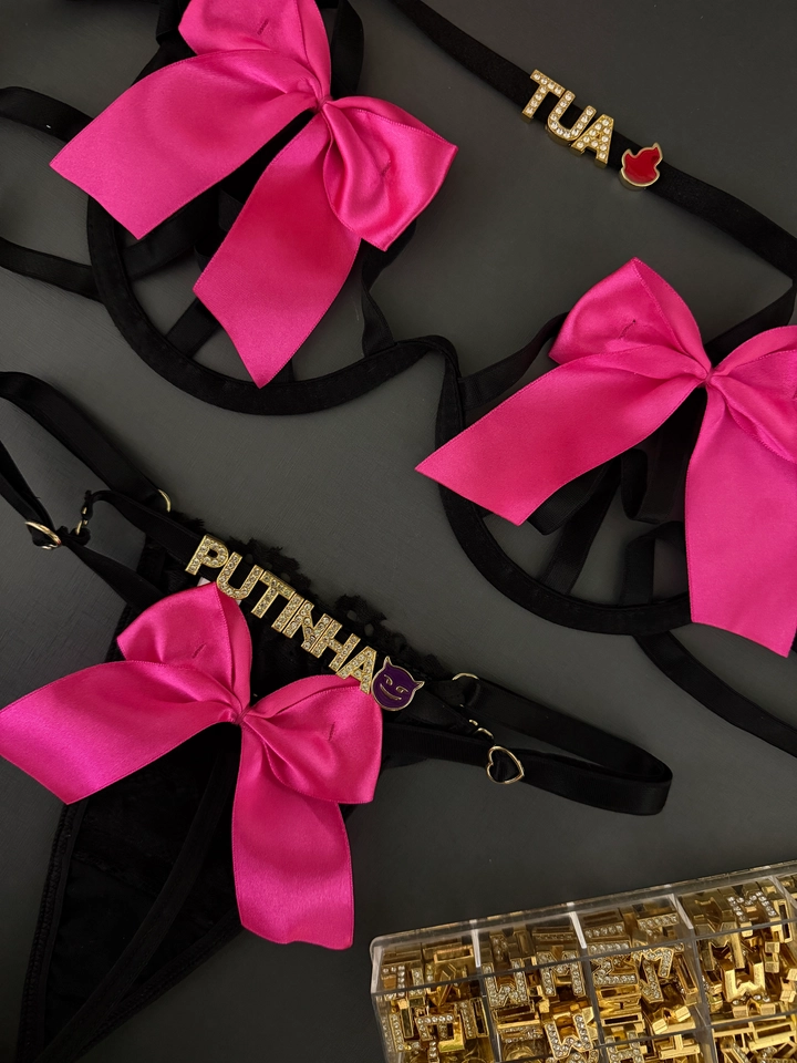 Conjunto Laço Pink/Preto Personalizado - imagem 1
