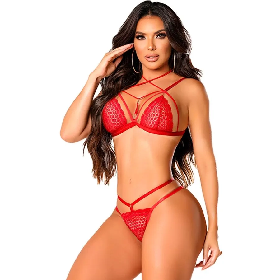 CONJUNTO AMOR REAL RENDADO COM STRAPPY Vermelho - 2