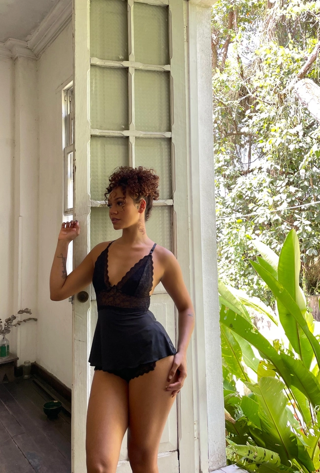 Baby Doll com calcinha Lua Preto - 2