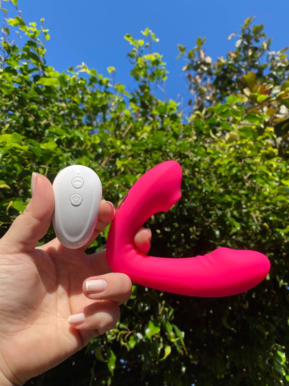 Vibrador Casal Duplo com Sugador - 5