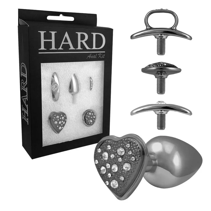  KIT PLUG ANAL COM BASE REMOVÍVEL 2,5 X 3,8 CM M Prata - 1