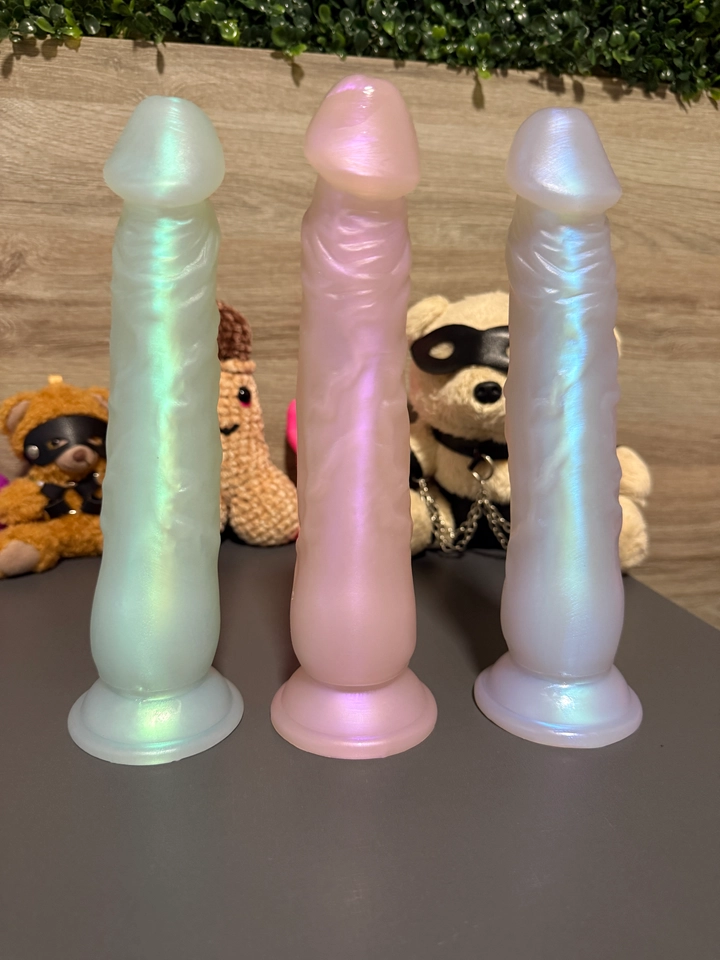 Pênis realístico com ventosa em gel perolado 22x4 - 1