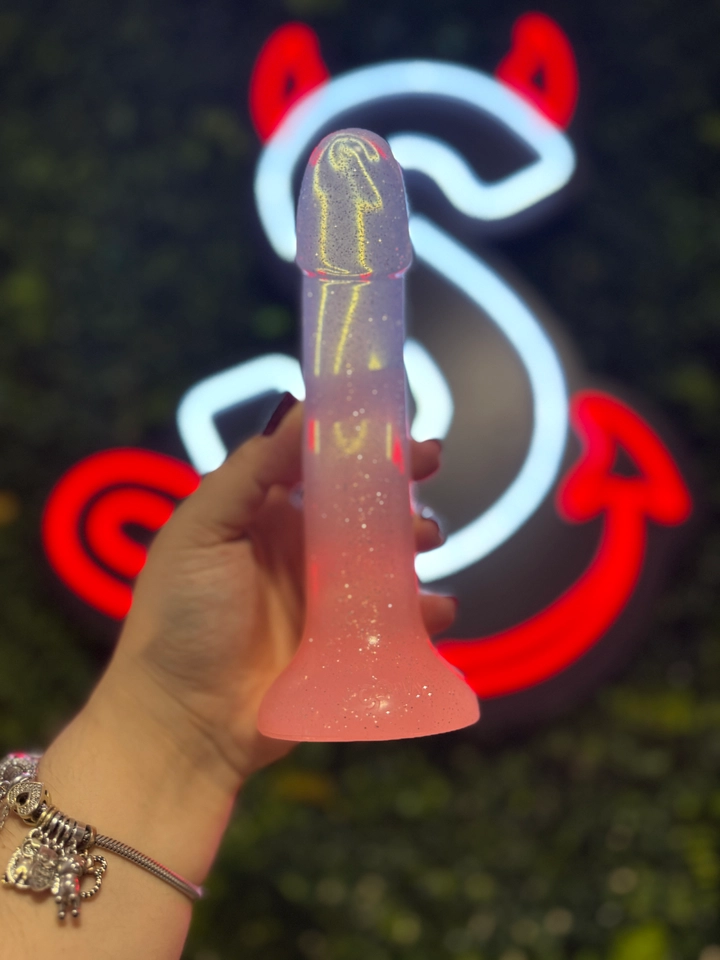 Dildo com Ventosa Star - Rosa  17,5x3,3 - 3