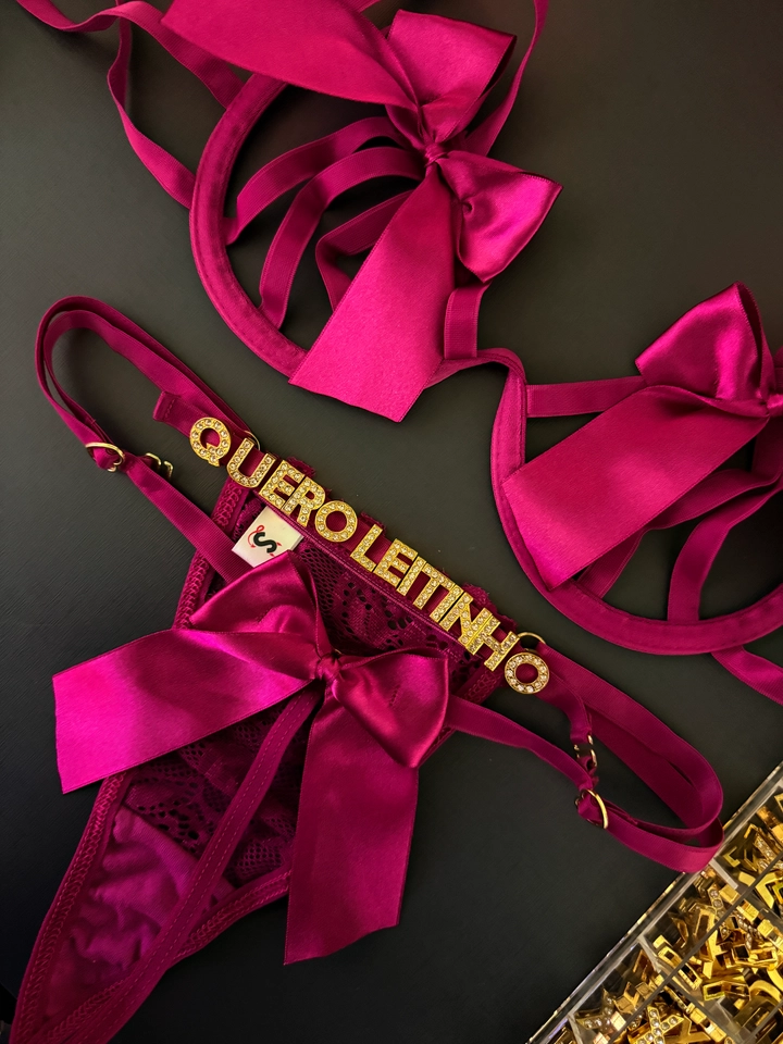 Conjunto Laço Fúcsia Personalizado  - 1