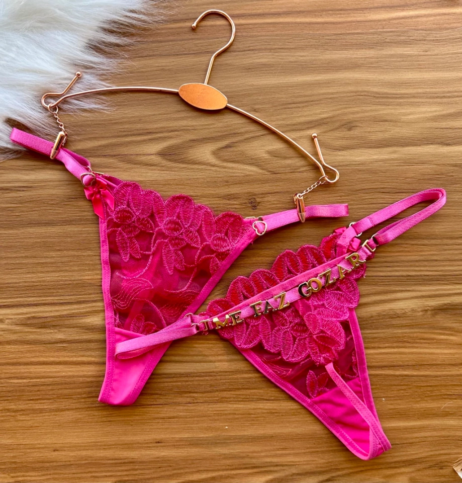 Calcinha Rosa Pétala Personalizada  - 1