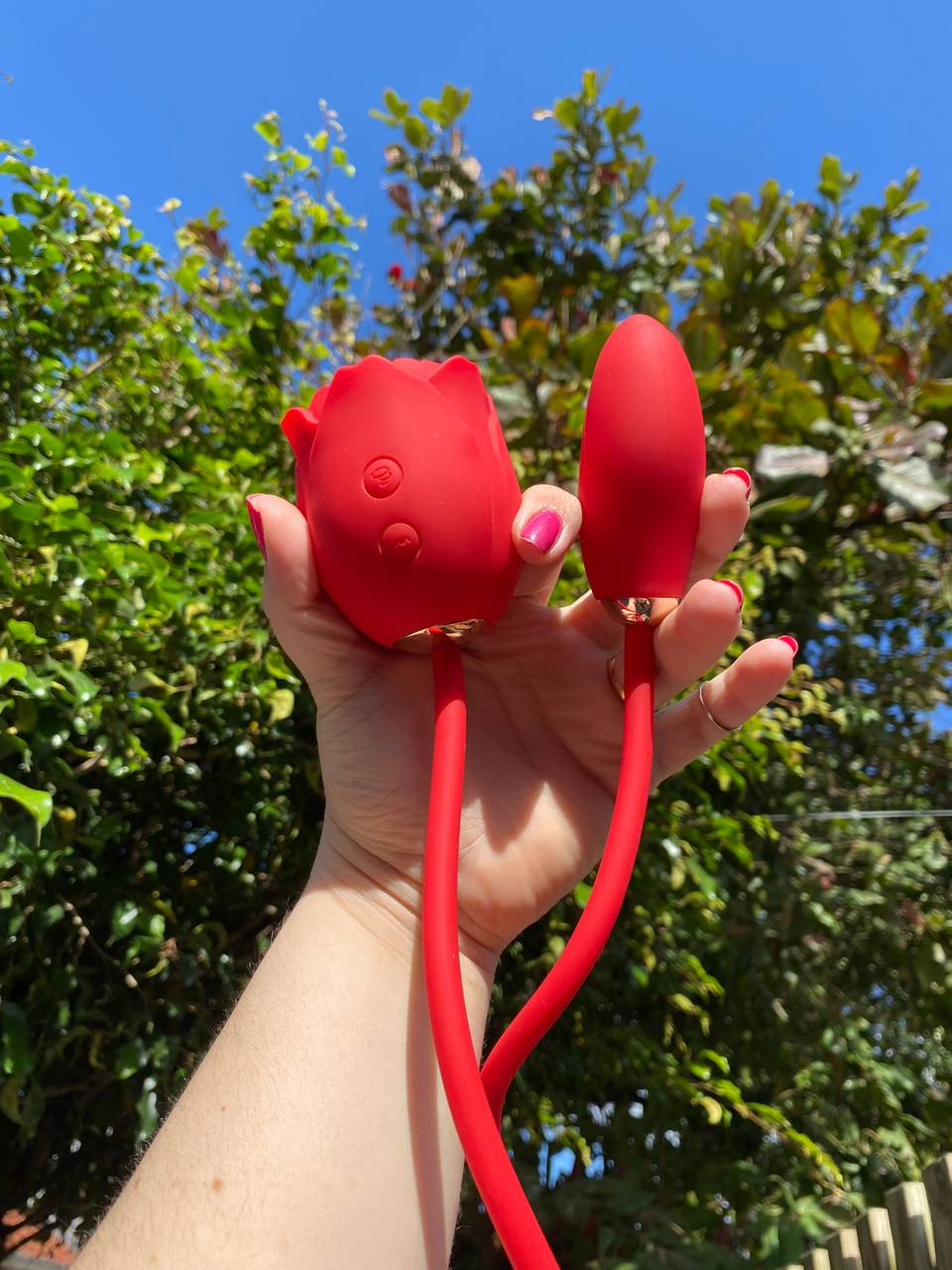 Vibrador Rosa 2 em 1  - 3