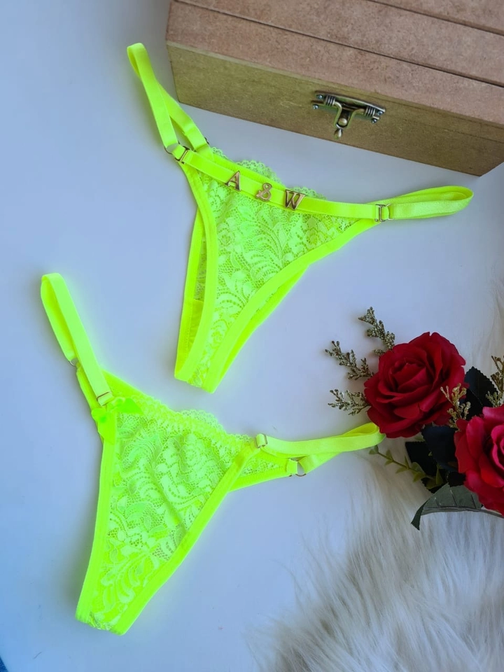 Calcinha Renda Neon - 1