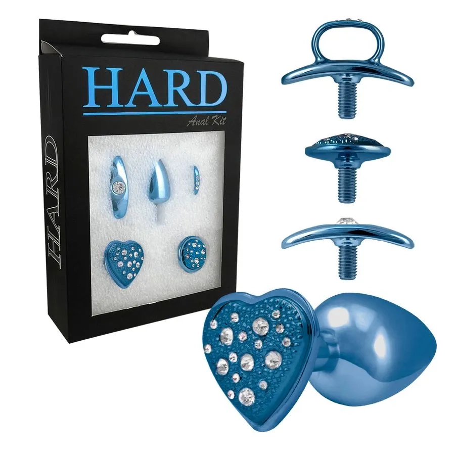  KIT PLUG ANAL COM BASE REMOVÍVEL 2,5 X 3,8 CM M AZUL - imagem 3