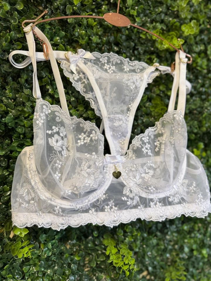 Conjunto Lia Tule Branco Personalizada - 4