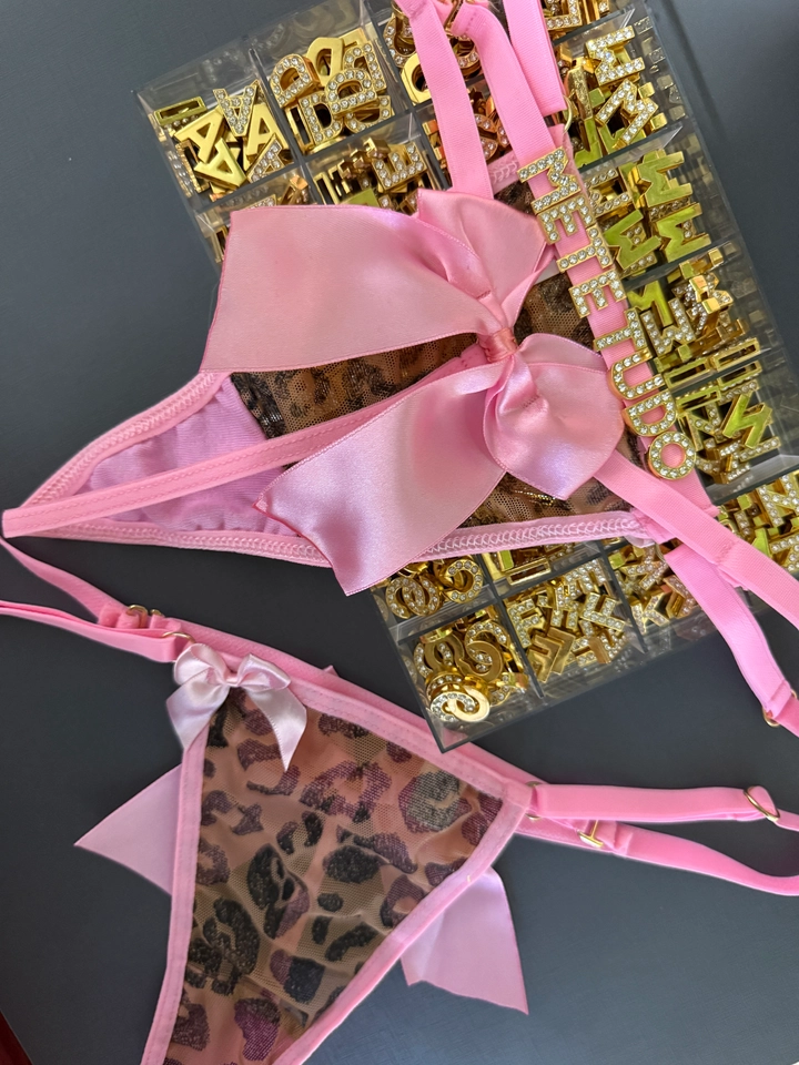 Calcinha Onça Rosa Claro Personalizada - 1