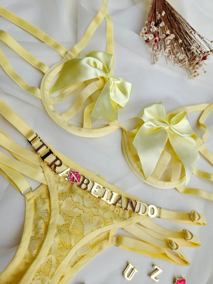 Conjunto Laço Amarelo 3 tiras Personalizado - imagem 4