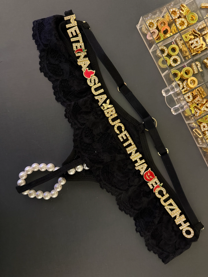 Calcinha Tailandesa Preta Personalizada