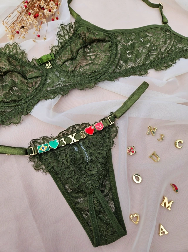 Conjunto Renda Personalizado Verde Eclipse - imagem 3