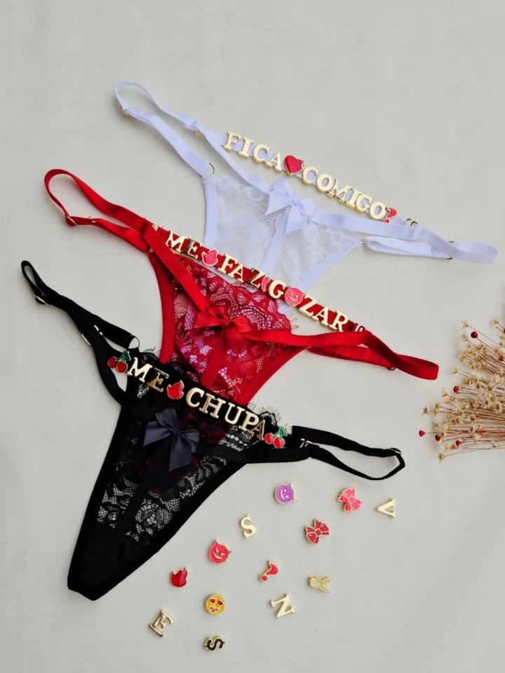 Calcinha Fio Laçinho Personalizada - 1