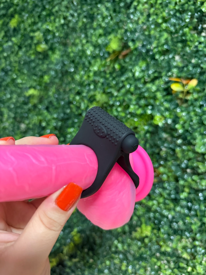 Anel Peniano Duplo Com Vibrador Bullet Silicone Macio  - imagem 3