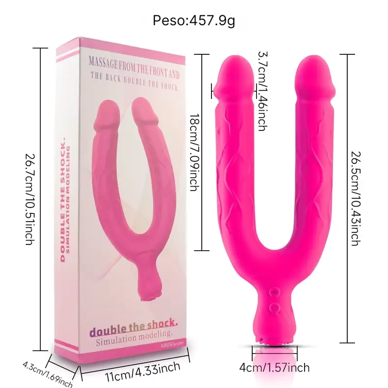 Vibrador duplo em formato U com estimulação  - imagem 2