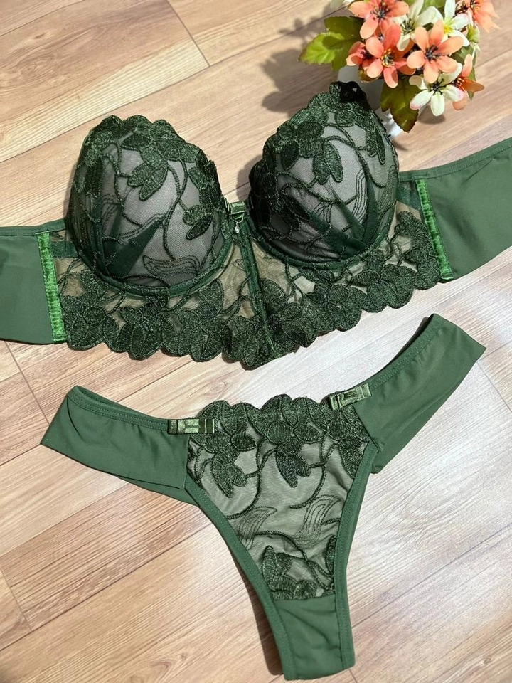 Conjunto Luxo Pétala Verde - 1