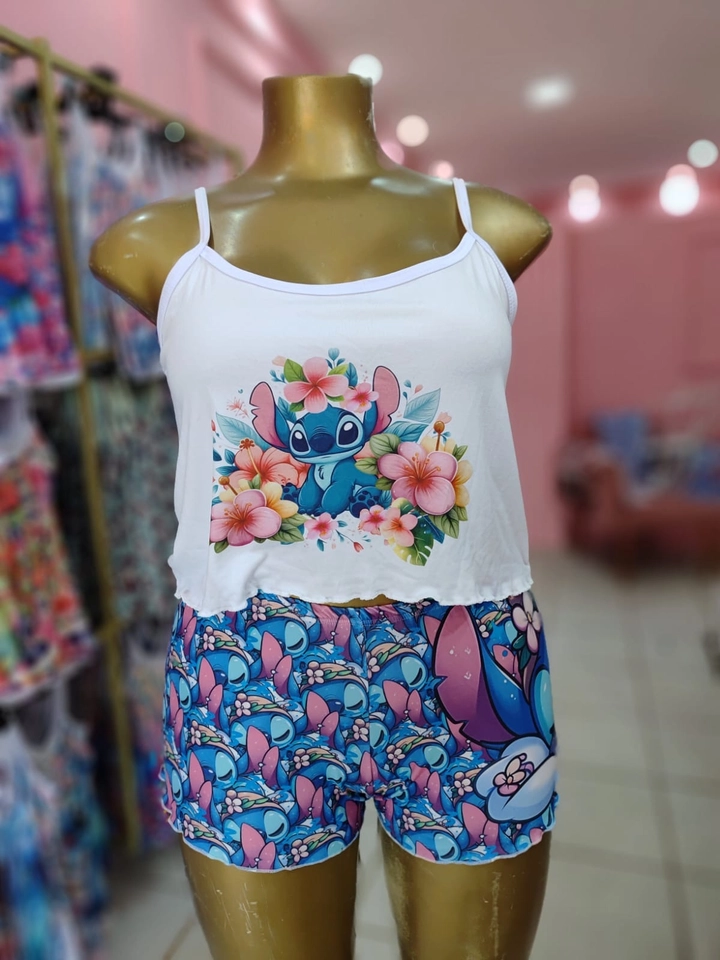 Baby doll Plus 44 ao 52 Stitch Flor rosa  - 1
