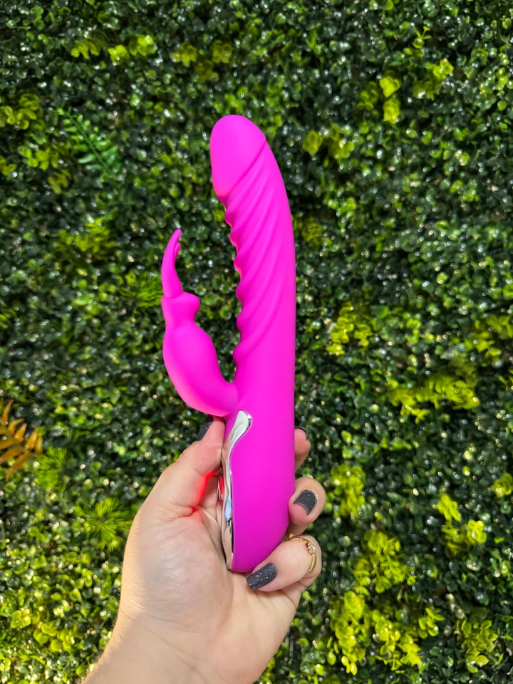 Vibrador ponto G com estimulador clitoriano e aquecimento - 2