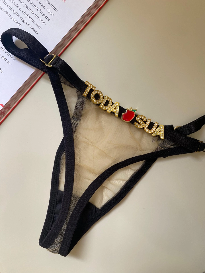 Calcinha Ilusion Tule Preto Personalizada - 1