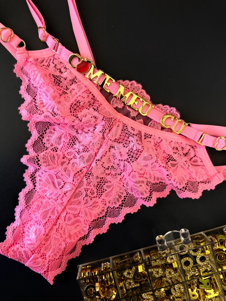 Calcinha Plus coração Rosa Pantera - 1
