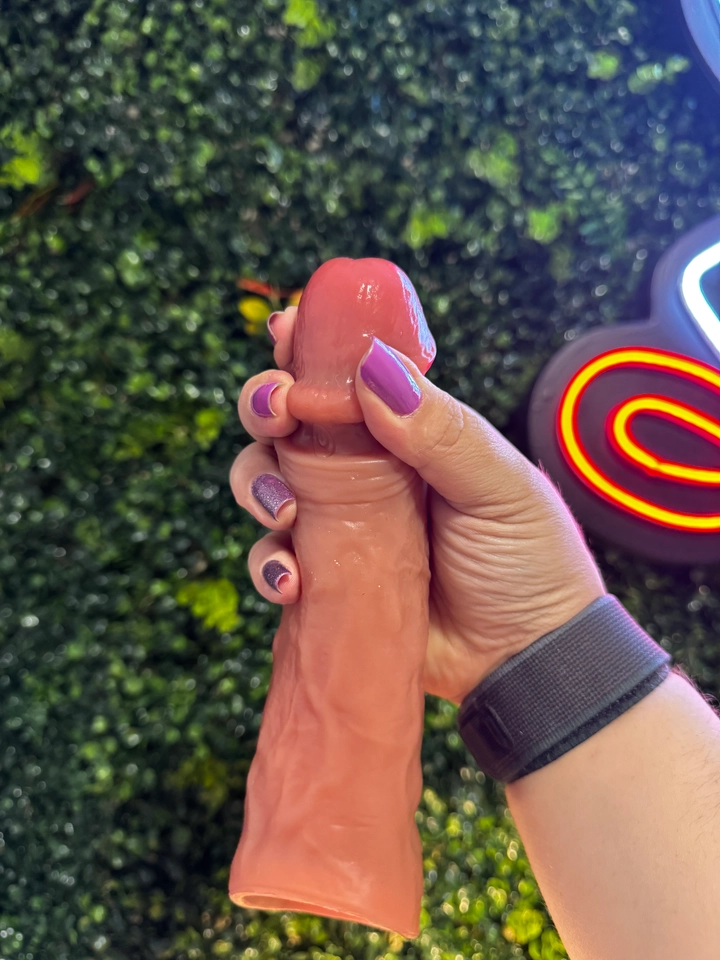 Capa peniana vibrador Ultra Realista com Controle 7cm aumento - 4